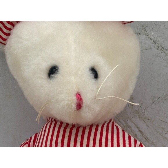 Vintage Eden Toys Red & White Striped Plush Mouse 18″ Soft Toy 1980-90s USA Made - Picture 14 of 15